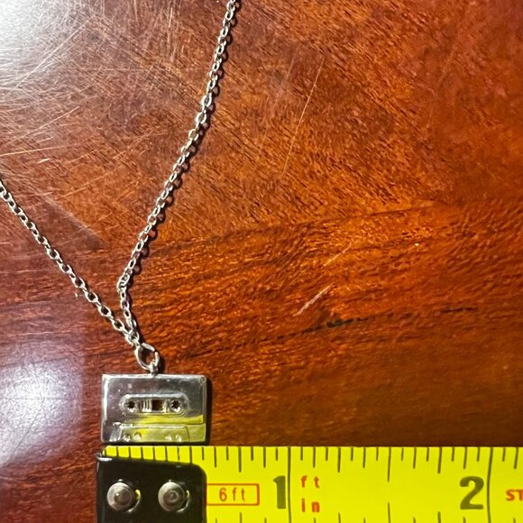 retro Cassette Tape Pendant Necklace With Silver-Tone Chain - Picture 5 of 5